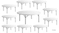 White 6 Ft Round Plastic Folding Table L59124