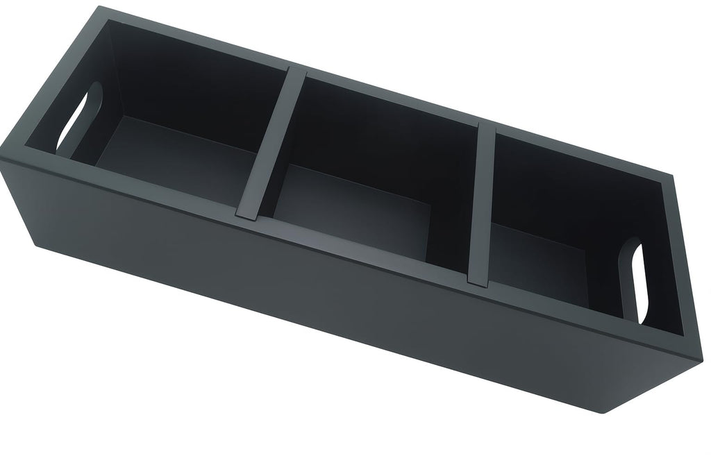 Matte Black Wood 3 Compartment Organizer Tray I81853