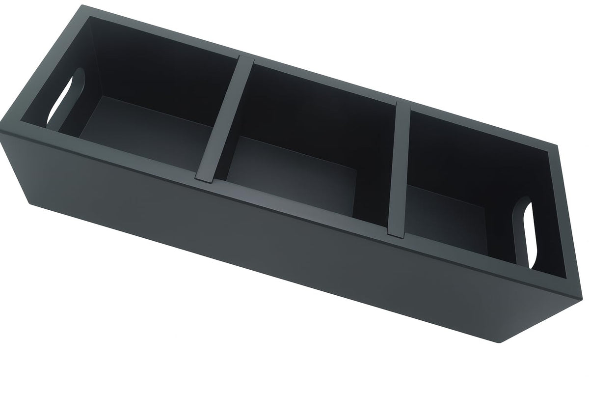 Matte Black Wood 3 Compartment Organizer Tray I81853
