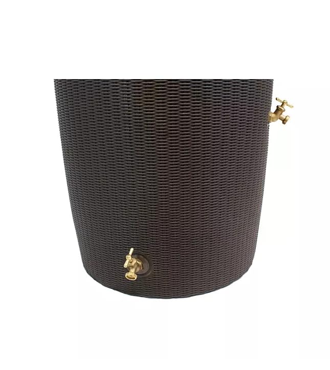 Black 50-Gallon Rain Barrel with Planter Top B204181
