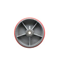 Red Poly on Cast Iron Wheel with Roller Bearing B307079