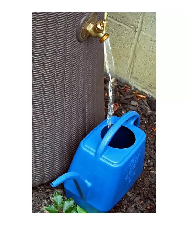 Black 50-Gallon Rain Barrel with Planter Top B204181