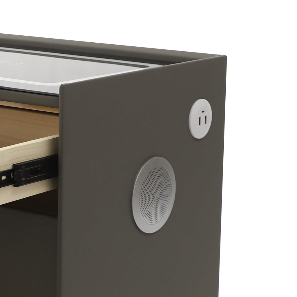 Dark Grey 3-Drawer Nightstand with Charging Station X169514