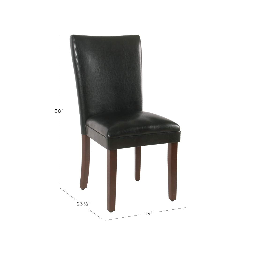 Black Faux Leather Upholstered Dining Chair Set of 2 J1749