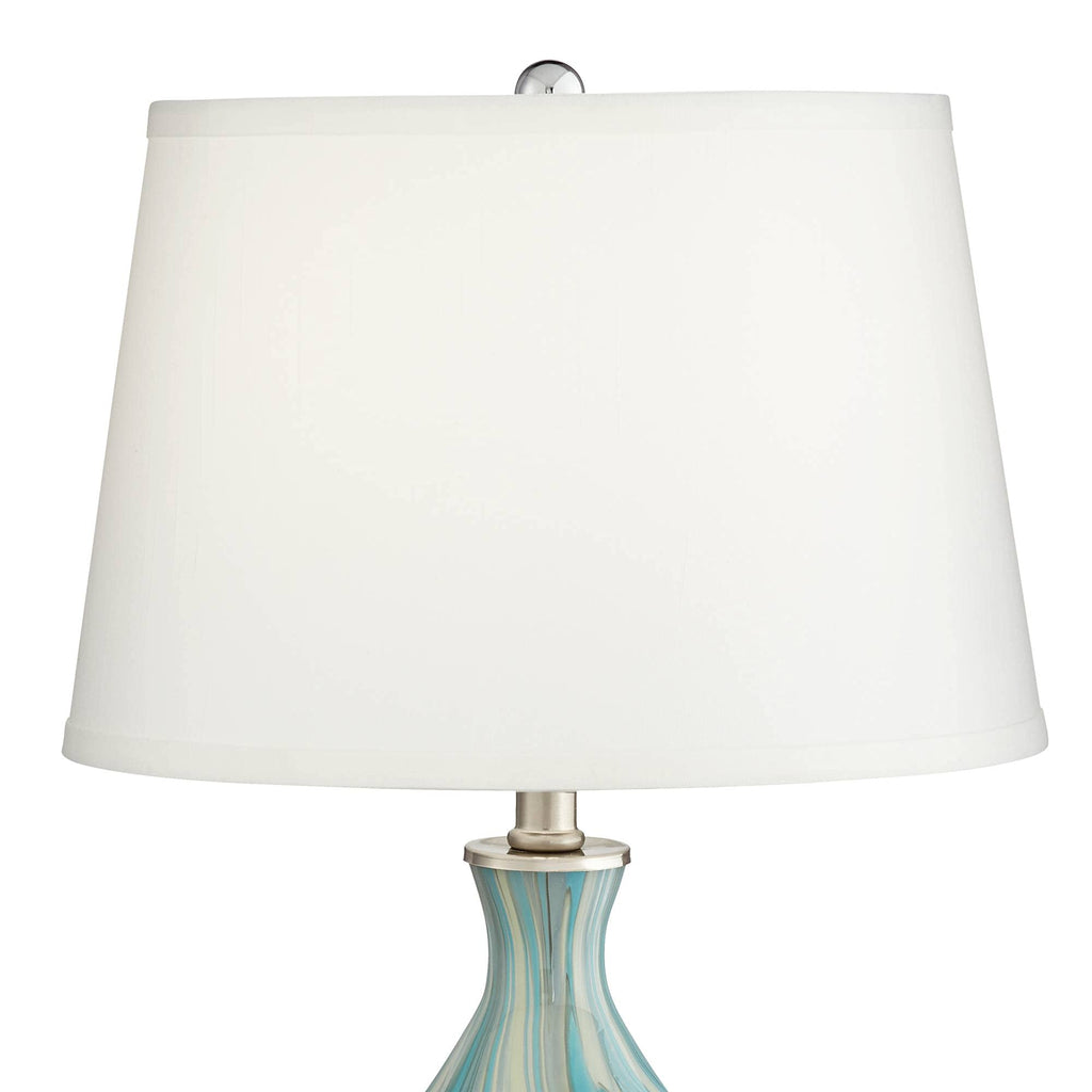 22" High Table Lamp Vase with Square White Marble Riser H731070