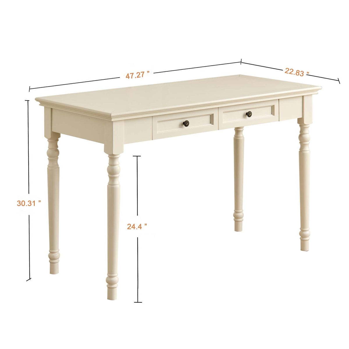 White Writing Desk with Drawers L7636