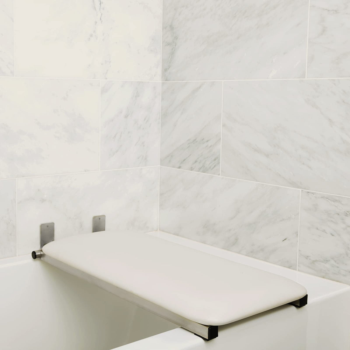 32" x 13.5" White Padded Folding Tub Seat J877886