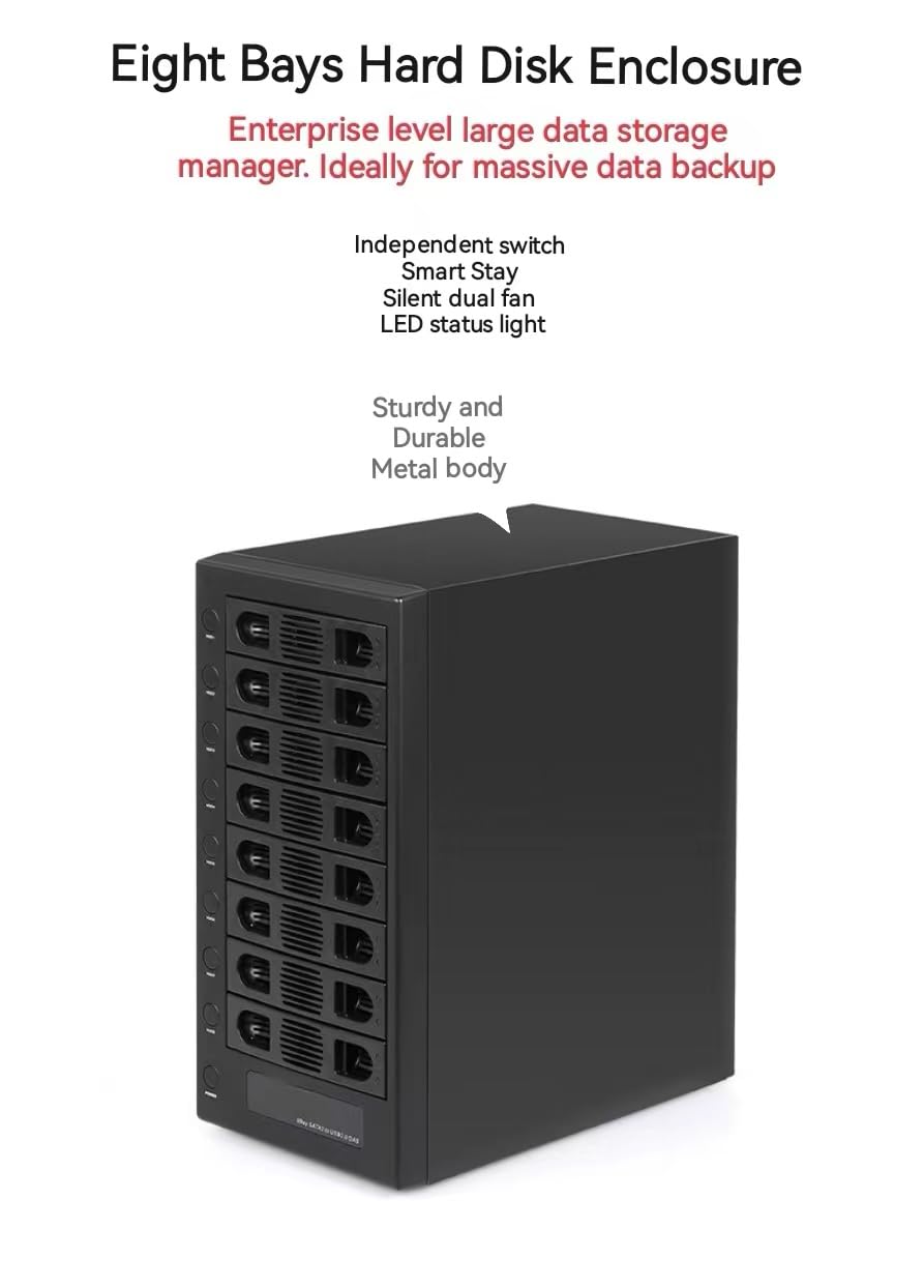 8-Bay Black Hard Drive Enclosure H29994