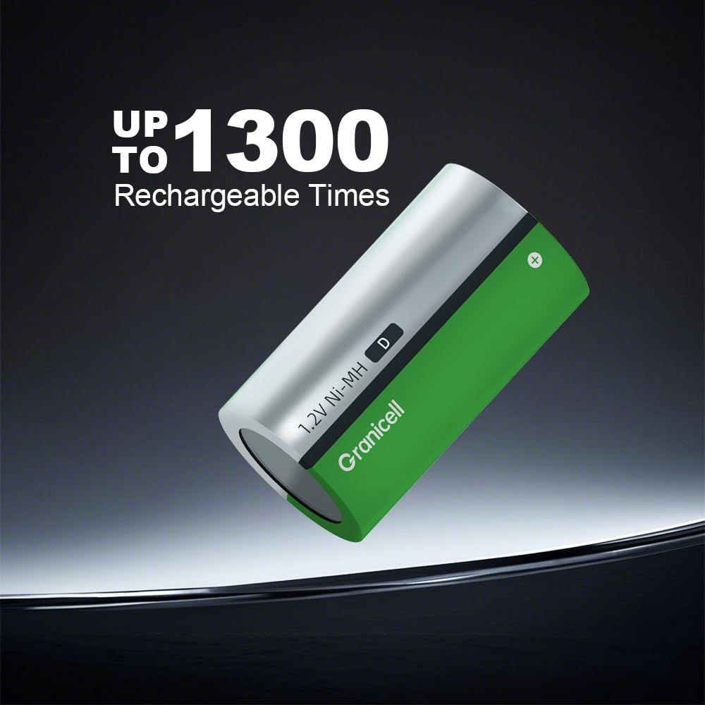 4-Pack D Rechargeable NiMH Batteries M14041