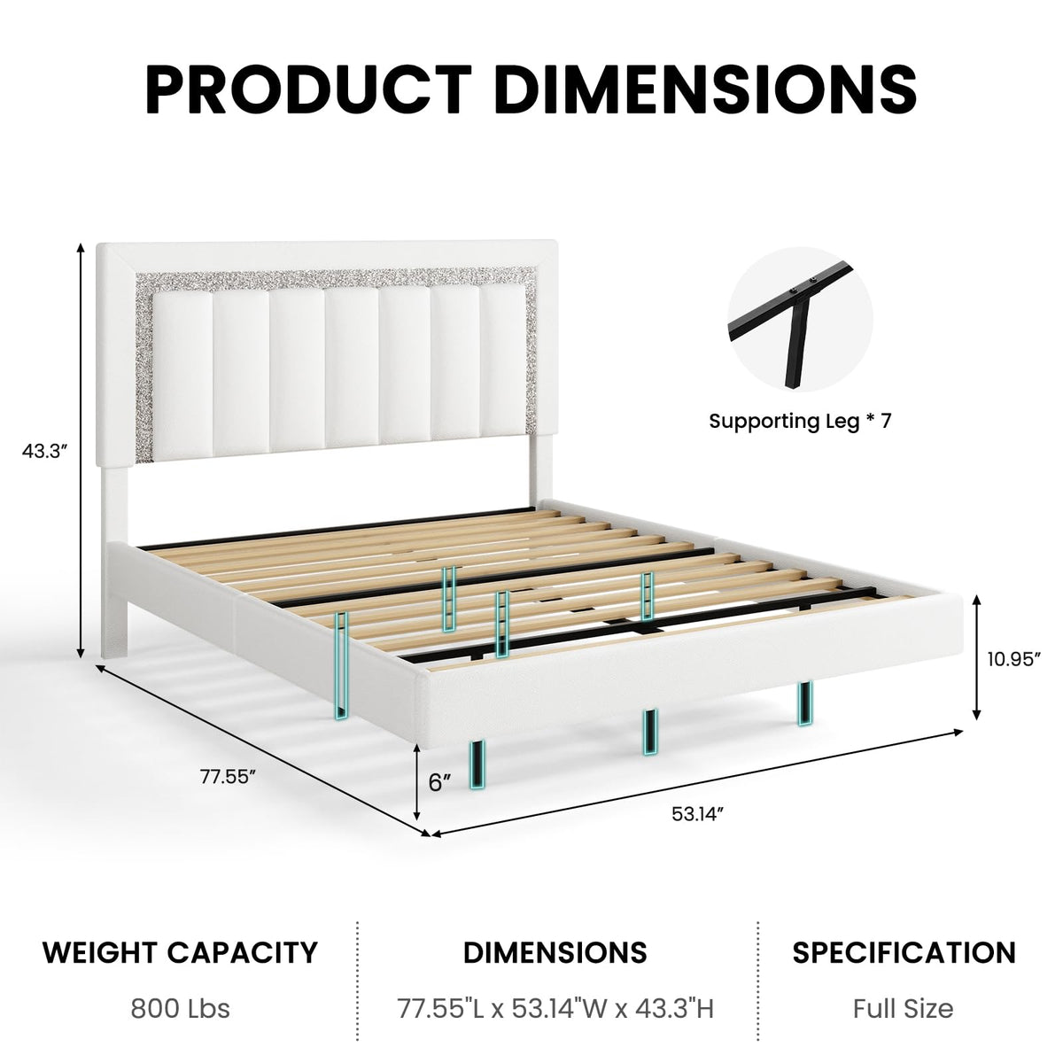 Full Floating Bed Frame with LED Lights D922