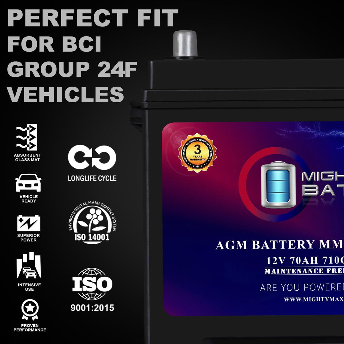 12V 70Ah AGM Battery D409