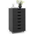 7 Drawer Wooden Storage Cabinet with Casters S927