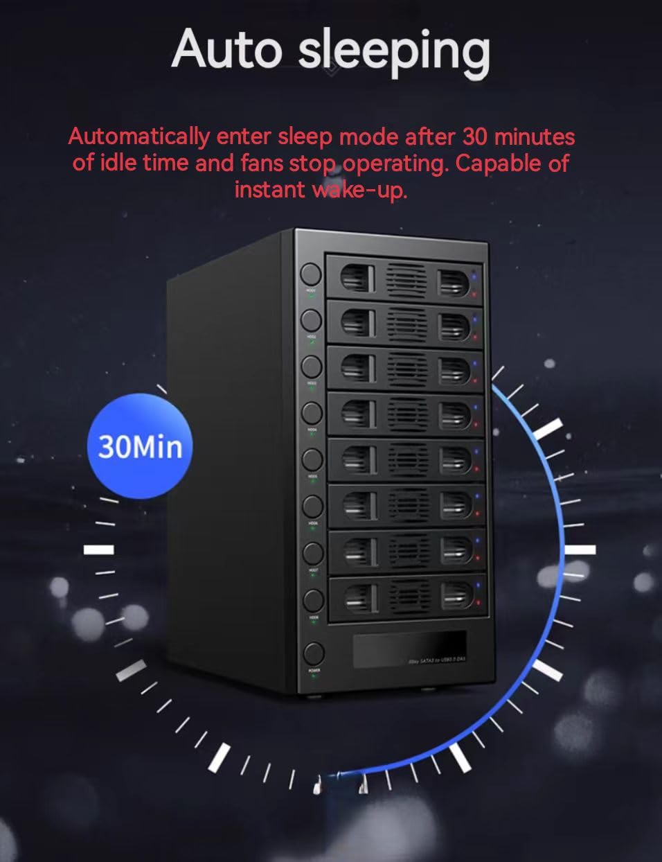 8-Bay Black Hard Drive Enclosure H29994