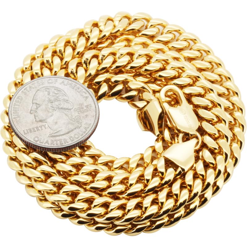 316L Stainless Steel Cuban Link Chain Necklace Bracelet Q9149