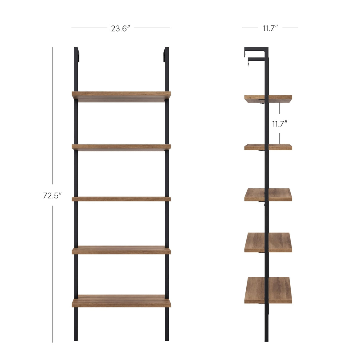 5-Shelf Oak Wood Modern Bookcase K927482