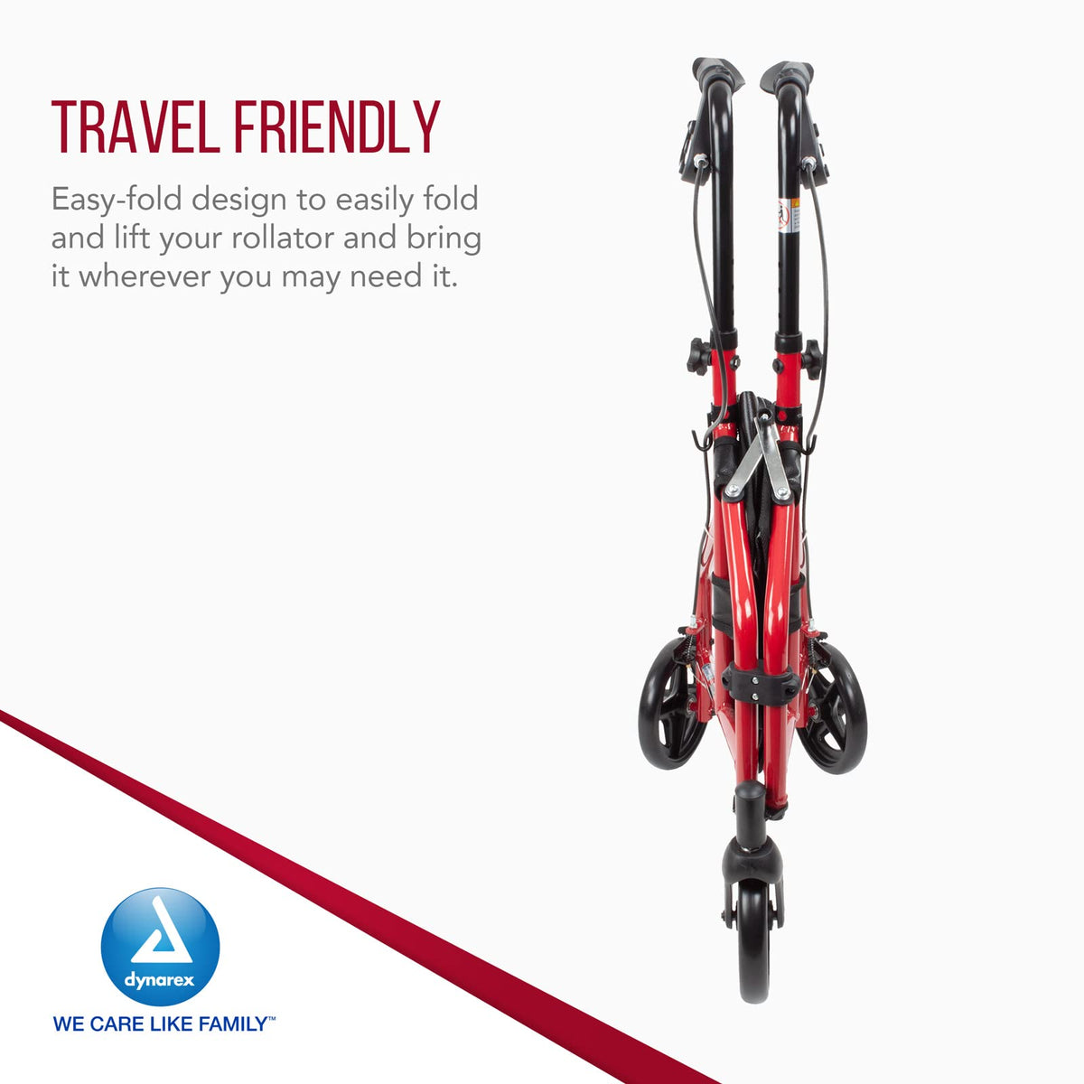 Foldable Lightweight 3-Wheel Rollator with Storage Pouch S293