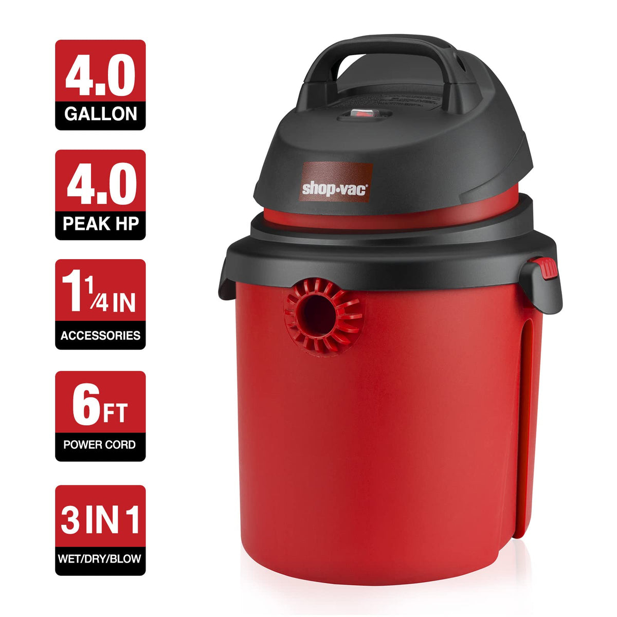 4 Gallon 4.0 Peak HP Wet/Dry Vacuum M576922