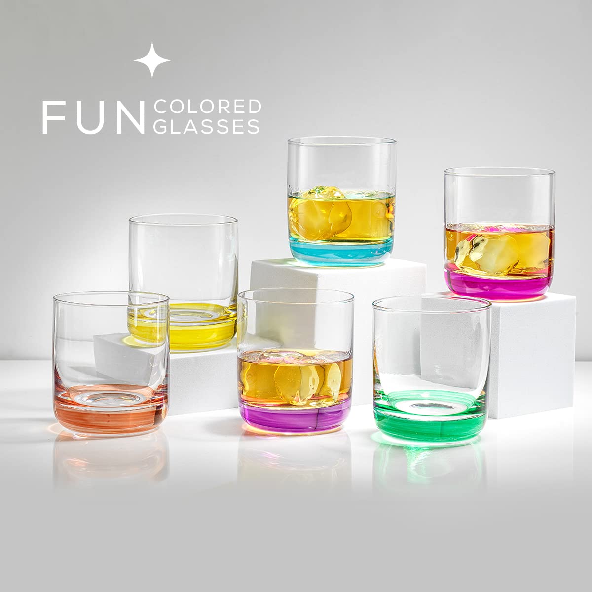 Colorful Whiskey Glasses Set of 6 K603