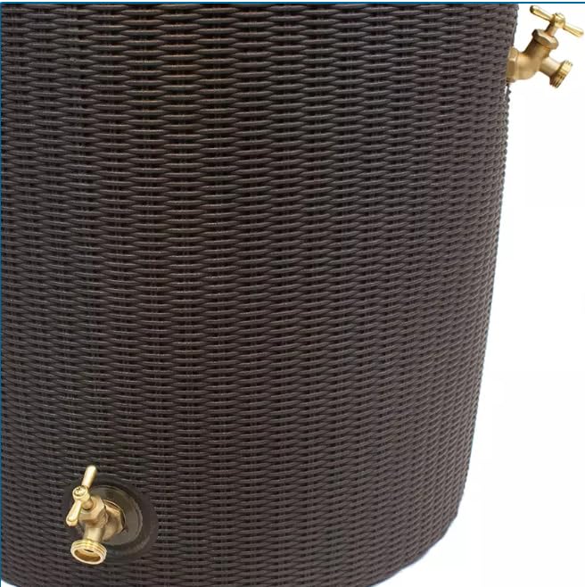 Black 50-Gallon Rain Barrel with Planter Top B204181