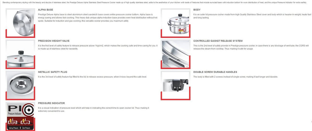 Stainless Steel Pressure Cooker, 2 Liters T975