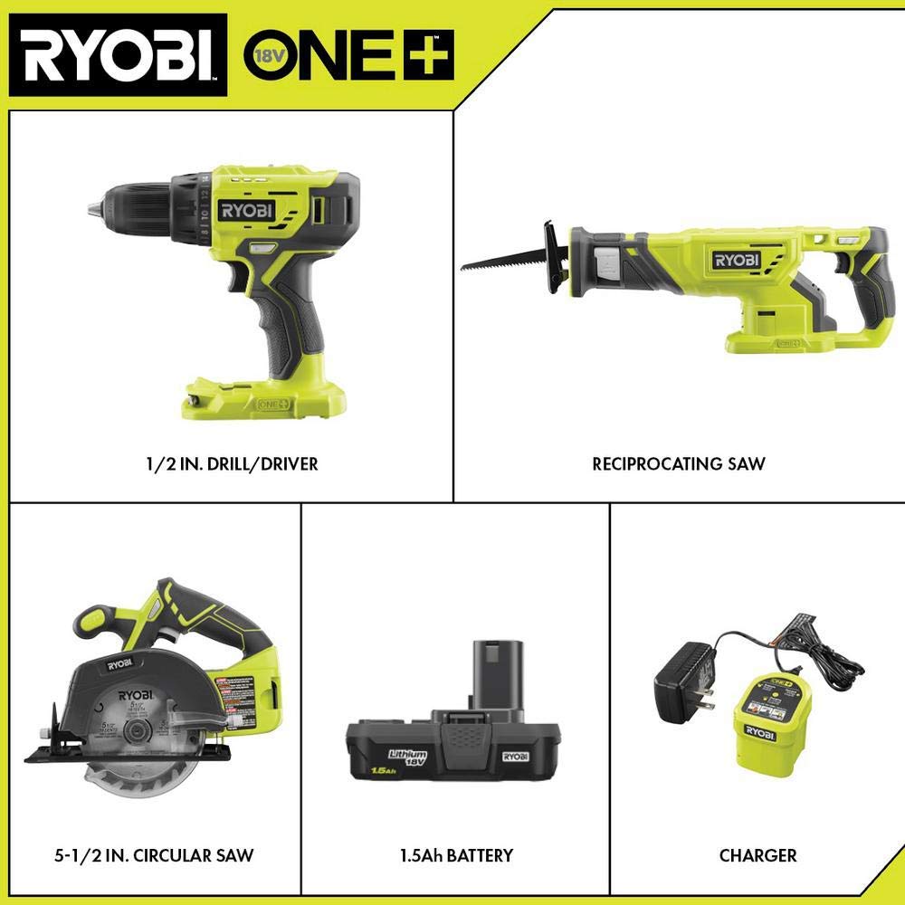 18V Cordless 3-Tool Combo Kit with Battery and Charger V190