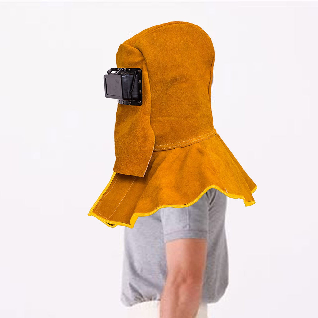 Cowhide Leather Welding Hood with Auto Darkening Filter X2234