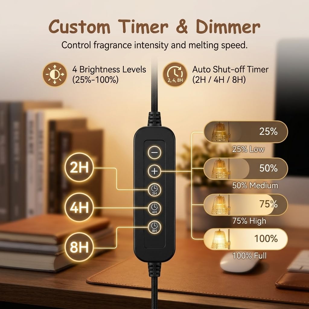 Dimmable Height Adjustable Candle Warmer Lamp with Timer X228