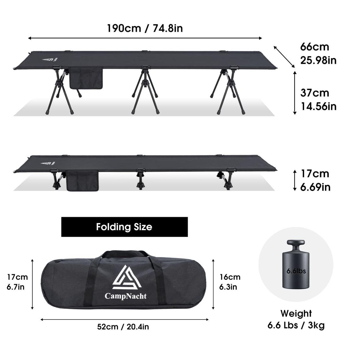 Ultralight Aluminium Camping Cot V475071