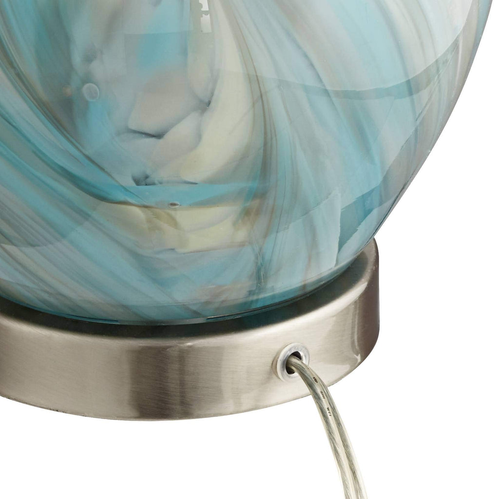 22" High Table Lamp Vase with Square White Marble Riser H731070