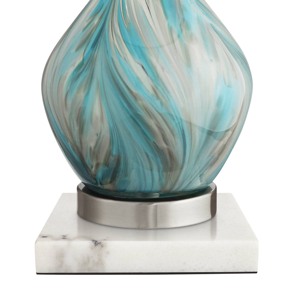 22" High Table Lamp Vase with Square White Marble Riser H731070