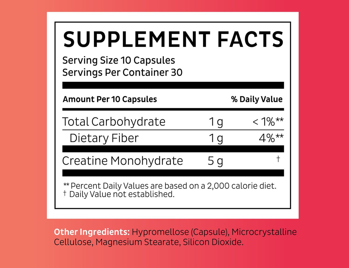 Micronized Creatine Monohydrate 5000mg 300 Capsules T8913