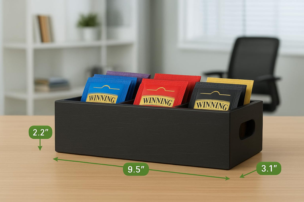 Matte Black Wood 3 Compartment Organizer Tray I81853