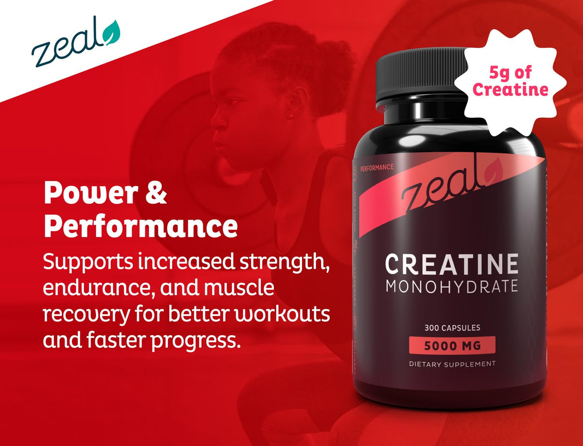 Micronized Creatine Monohydrate 5000mg 300 Capsules T8913