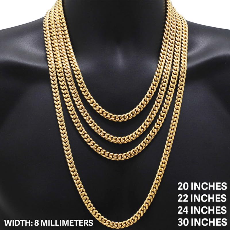 316L Stainless Steel Cuban Link Chain Necklace Bracelet Q9149