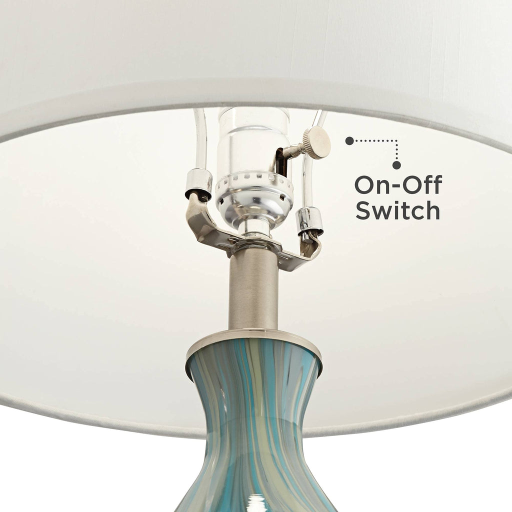 22" High Table Lamp Vase with Square White Marble Riser H731070
