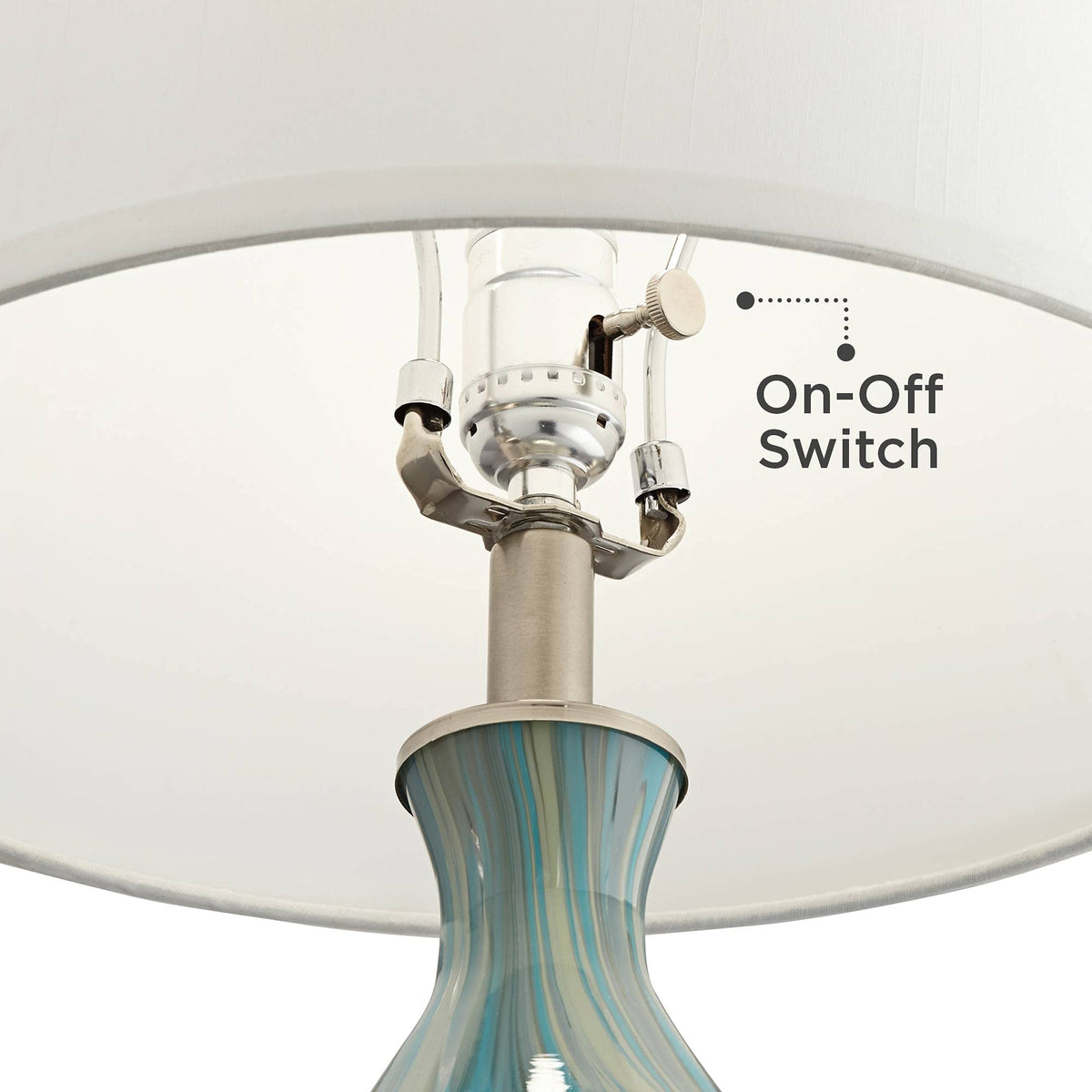 22" High Table Lamp Vase with Square White Marble Riser H731070