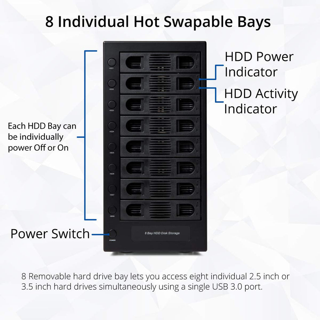 8-Bay Black Hard Drive Enclosure H29994