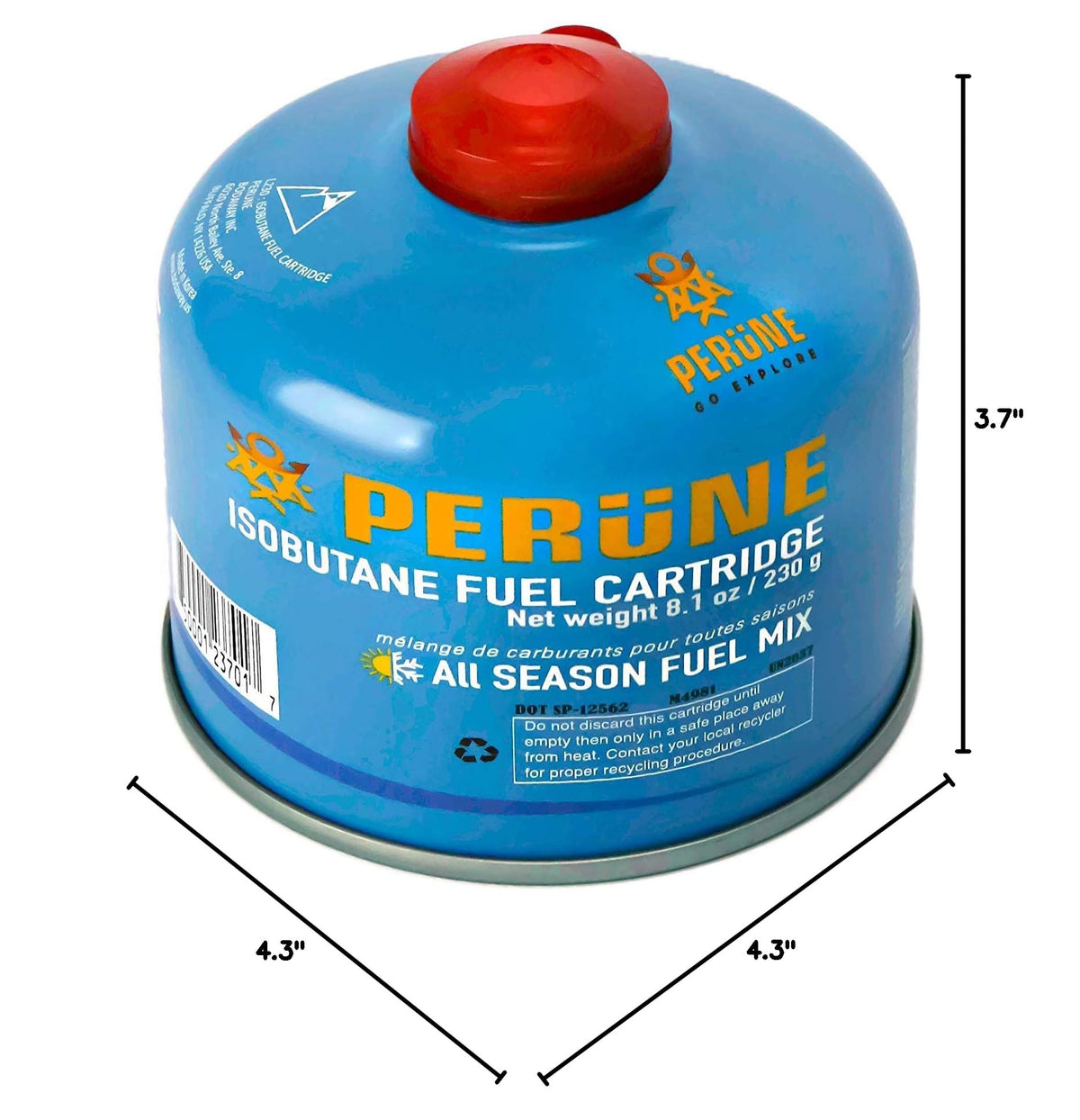 230gram 4 Pack Iso-Butane Camping Fuel Canister A169