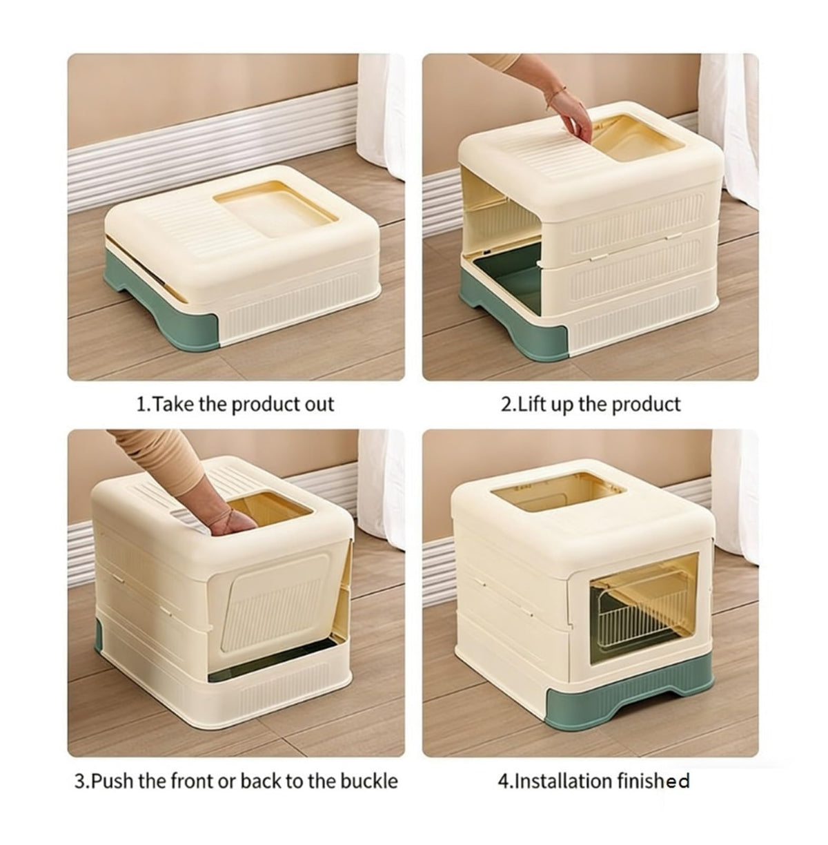 Fully Enclosed Cat Litter Box with Lid and Drawer X32711