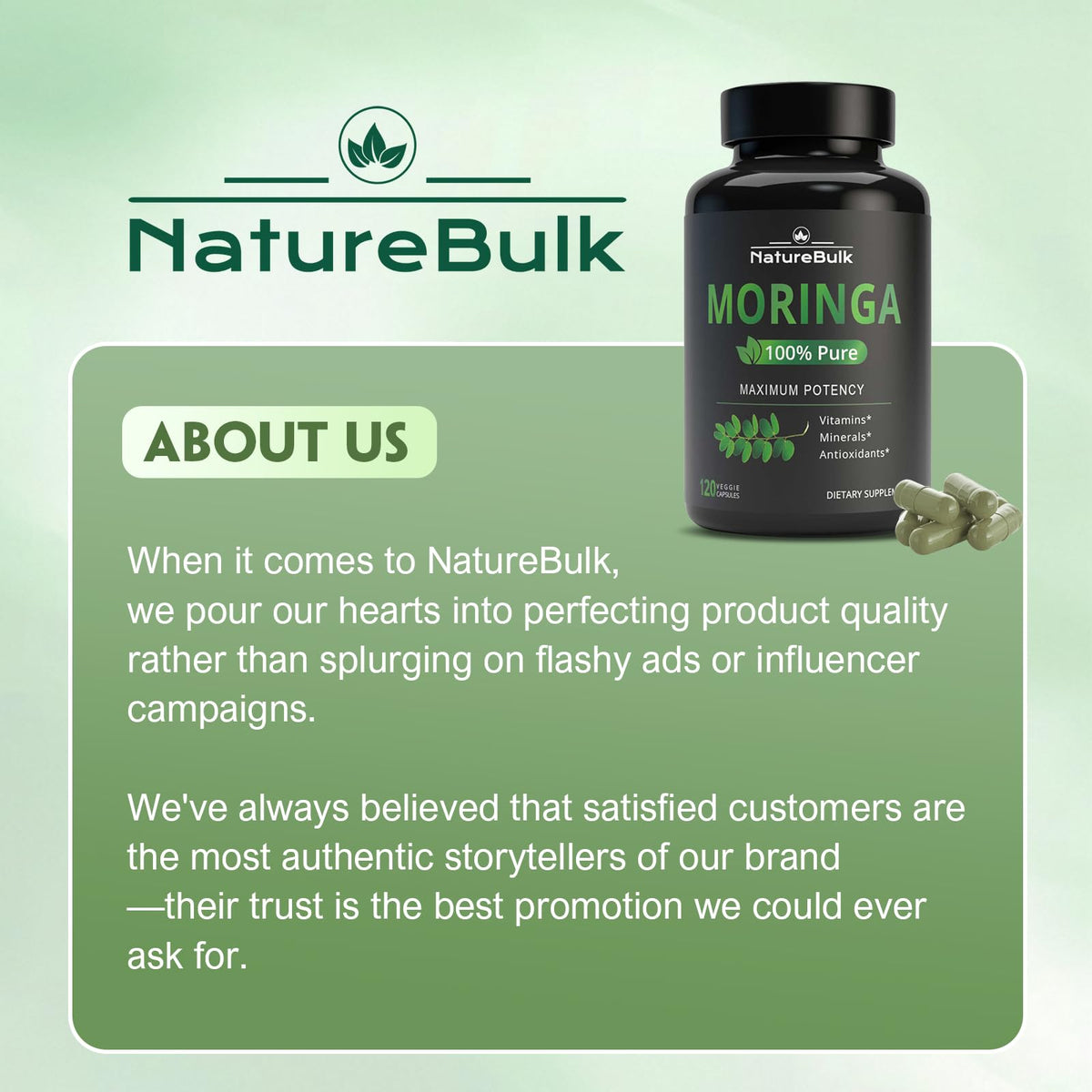 Moringa Oleifera Leaf Powder 880mg 120 Capsules F434