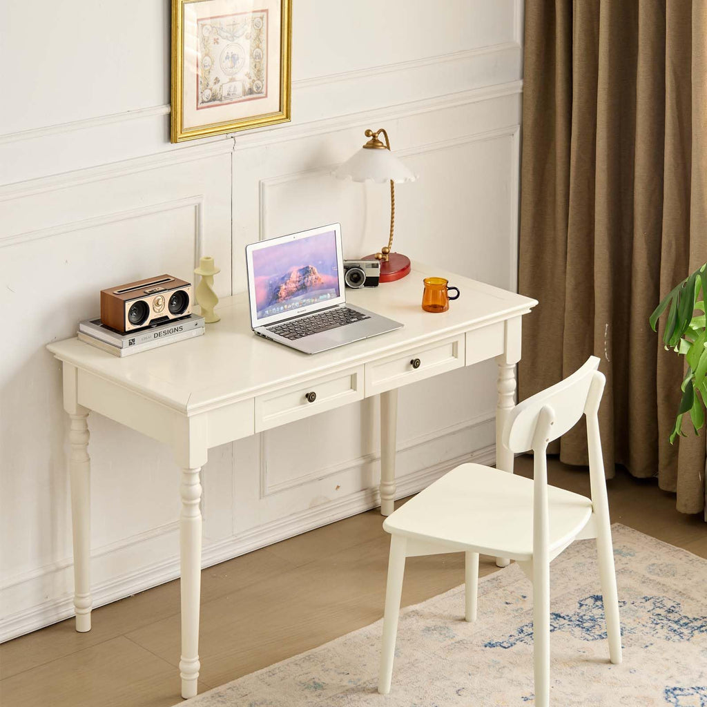 White Writing Desk with Drawers L7636