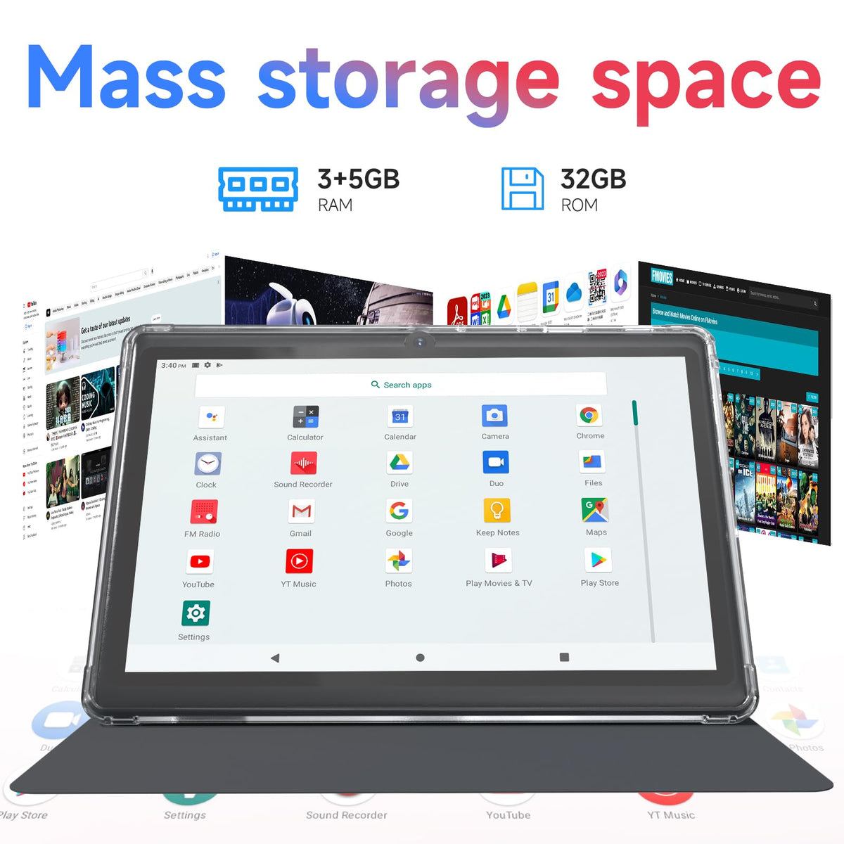 7 inch Android 14 Tablet 8GB RAM 32GB ROM Quad-Core Black B68308