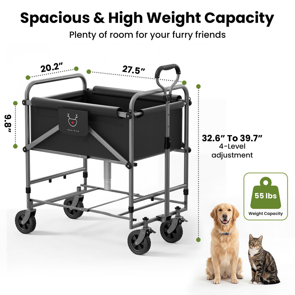 Foldable Dog Bath Cart with Brake U37683