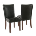 Black Faux Leather Upholstered Dining Chair Set of 2 J1749