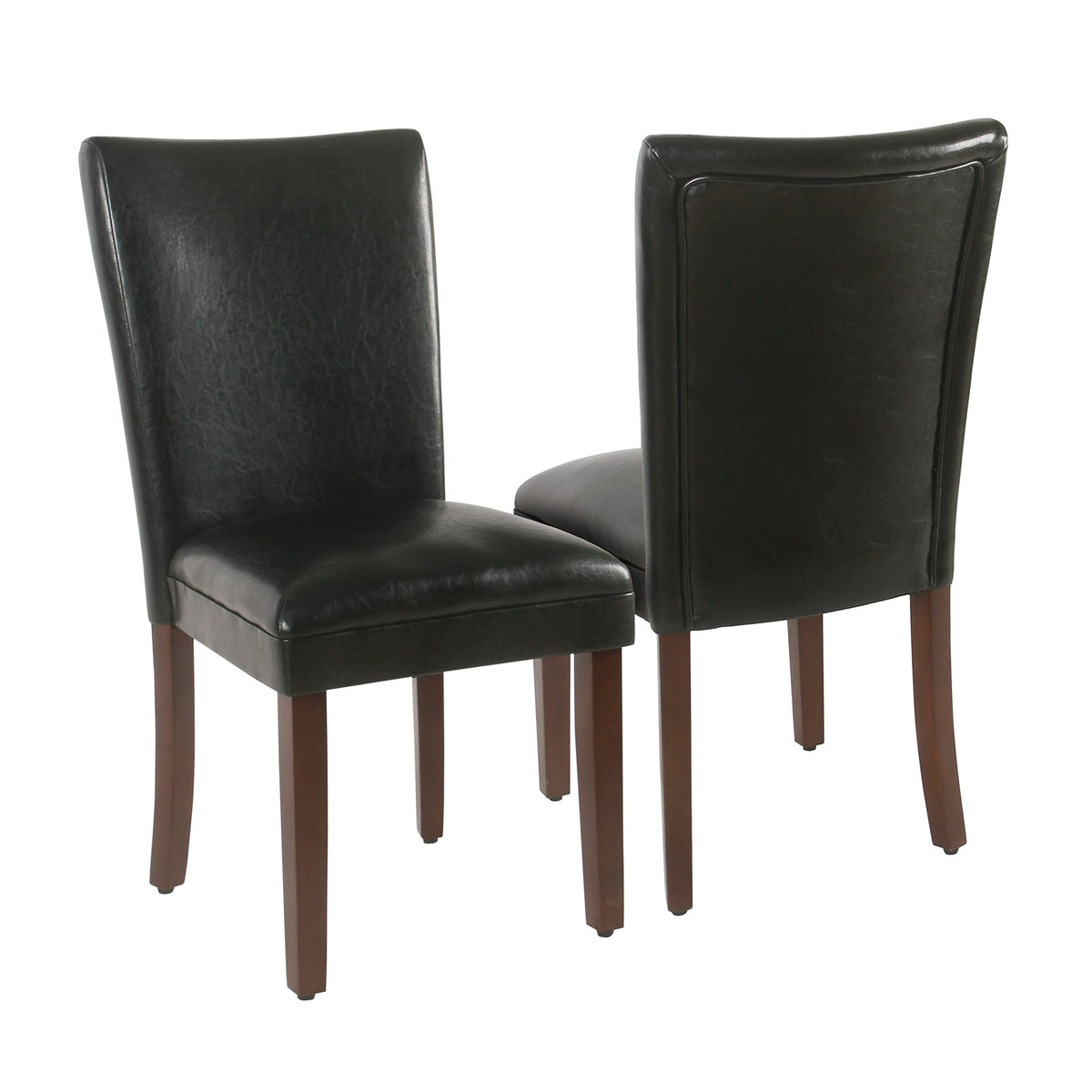 Black Faux Leather Upholstered Dining Chair Set of 2 J1749