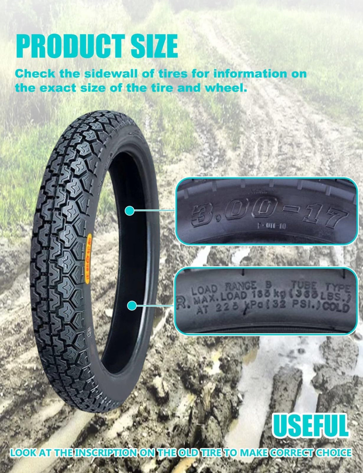 17 Dirt Bike Tire and Tube Set T945