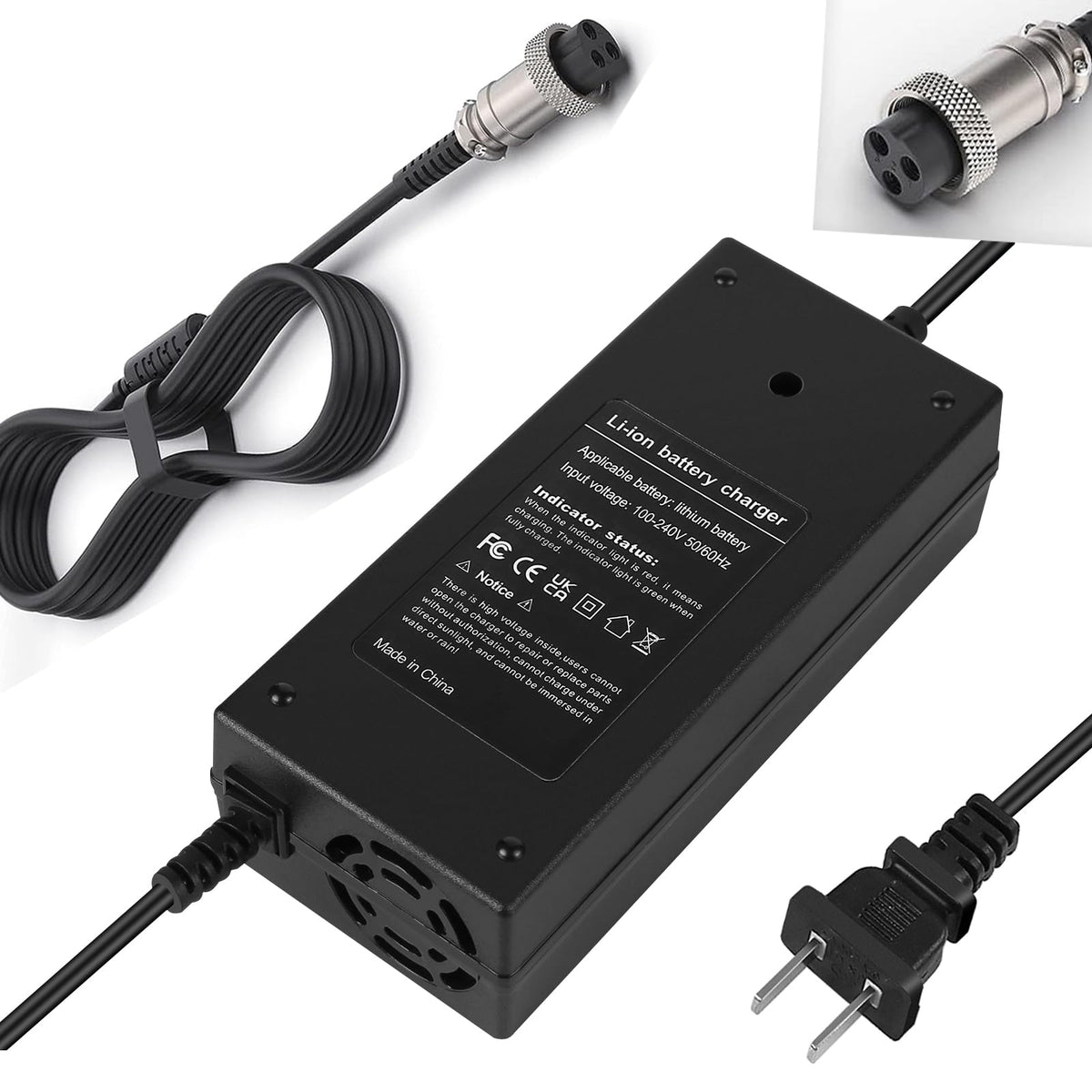 54.6V 2A 3 Prong Scooter Charger for 48V Lithium Battery Z533575