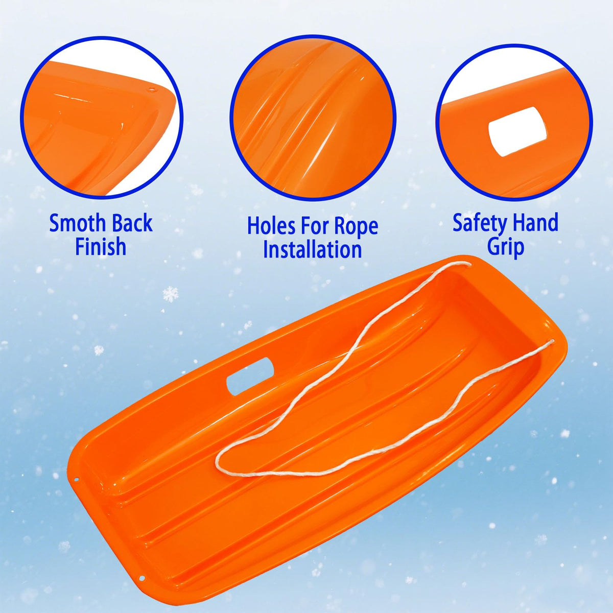 Snow Sled with Pull Rope & Handles 35 Inch M400