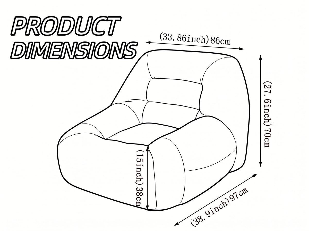 Oversized Corduroy Memory Foam Bean Bag Chair J733