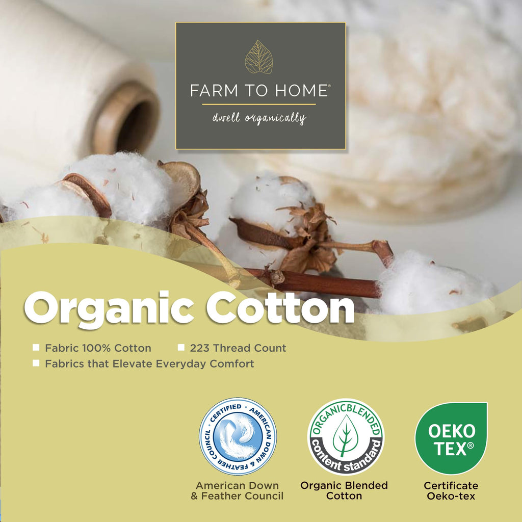 Feather and Down Pillows, 100% Organic Cotton Cover N250631
